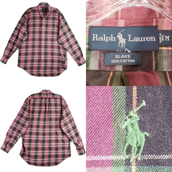 Polo Ralph Lauren Shirt Oxford Flannel Button Down LS Mens Size Medium M Blake - Picture 1 of 12